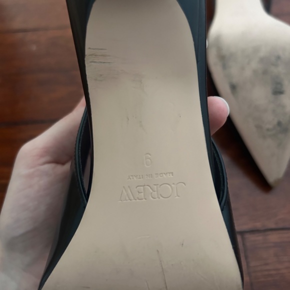 J Crew Slingback Black Leather Size 9 Kittenheels - Picture 5 of 7